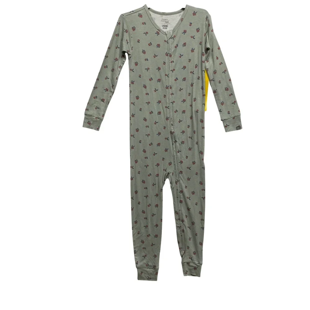 Modern Moments by Gerber Toddler Girls 2pc‎ Set Cherry Bows Sage Cream 5T NWt